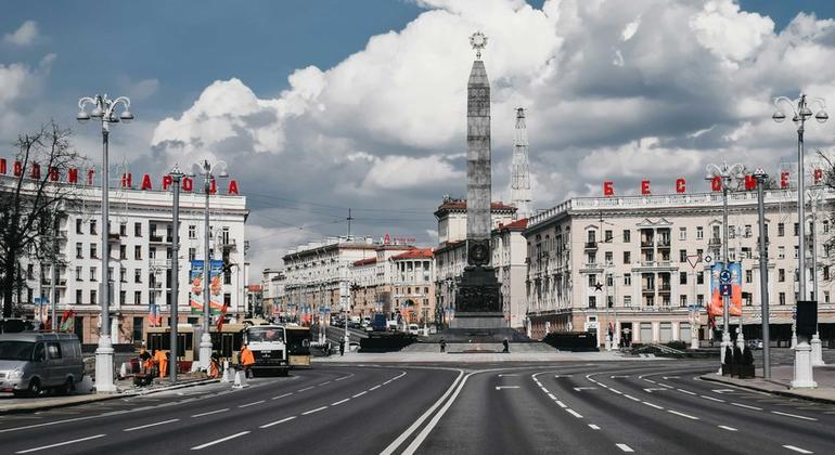 Столица Беларуси Минск, площадь Победы. 